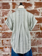 Flag and Anthem Bellerose Top in Sage-112 - Woven Top S/S (Dec - May)-Little Bird Boutique