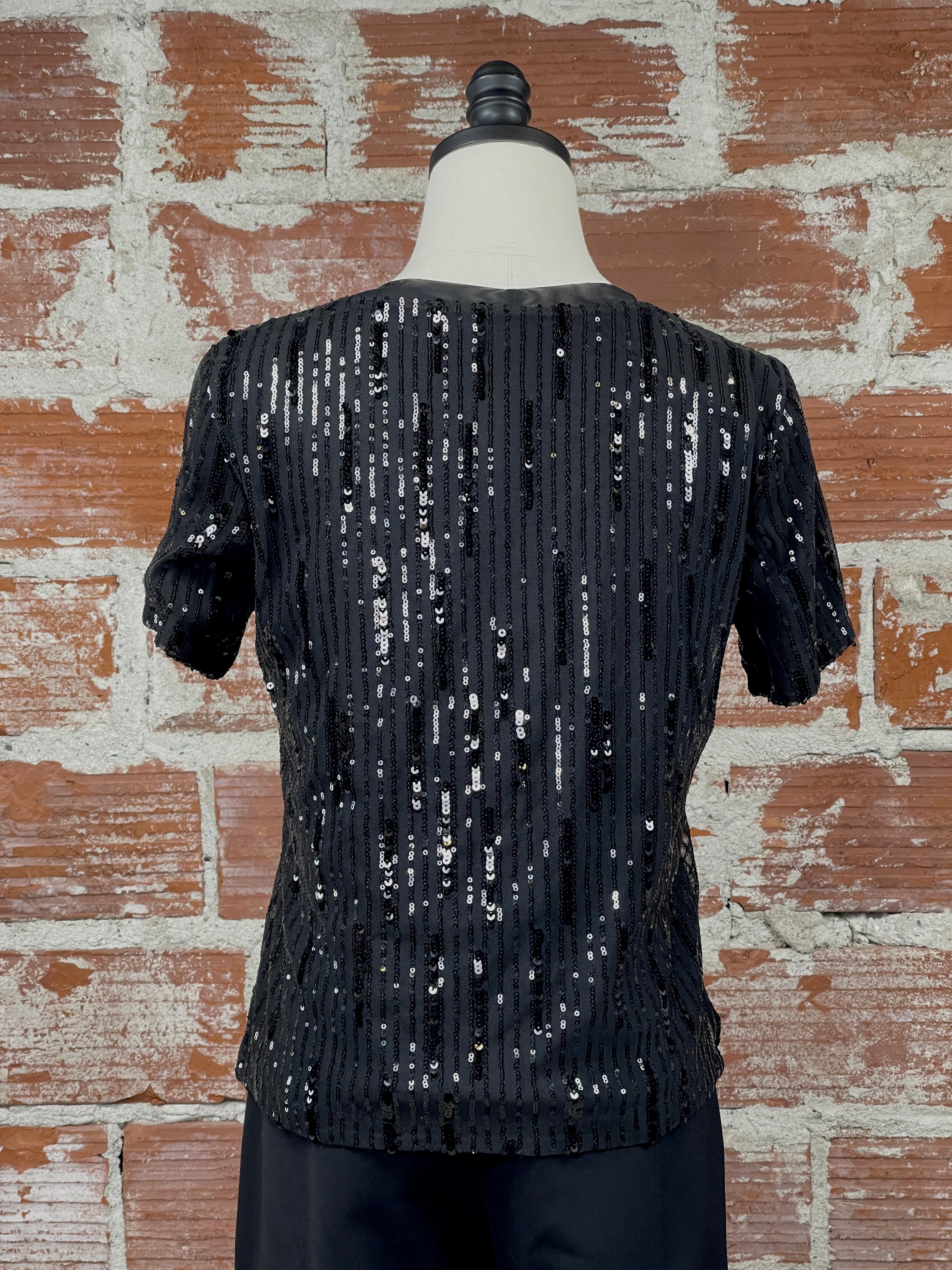 Sanctuary Sequin Perfect Tee in Black-123 - Jersey Tops (Holiday)-Little Bird Boutique