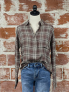 Flag and Anthem Paden Boyfriend Shirt in Brown Multi-111 - Woven Top F/W (June- Nov)-Little Bird Boutique