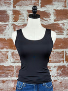 Tanith Second Skin Tank Top in Black-122 - Jersey Tops S/S (Dec - May)-Little Bird Boutique
