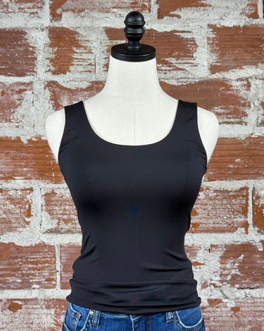 Tanith Second Skin Tank Top in Black-122 - Jersey Tops S/S (Dec - May)-Little Bird Boutique