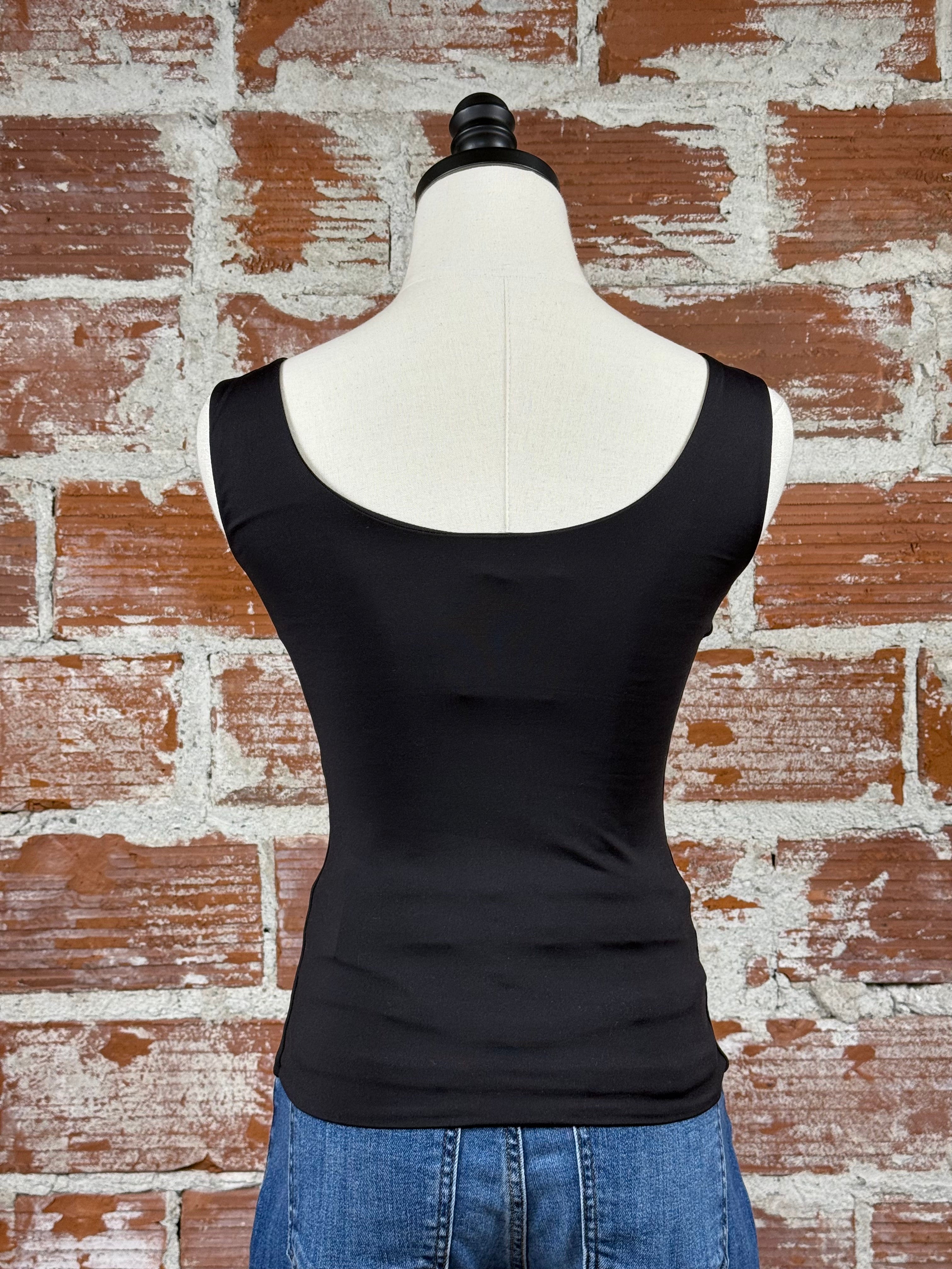 Tanith Second Skin Tank Top in Black-122 - Jersey Tops S/S (Dec - May)-Little Bird Boutique