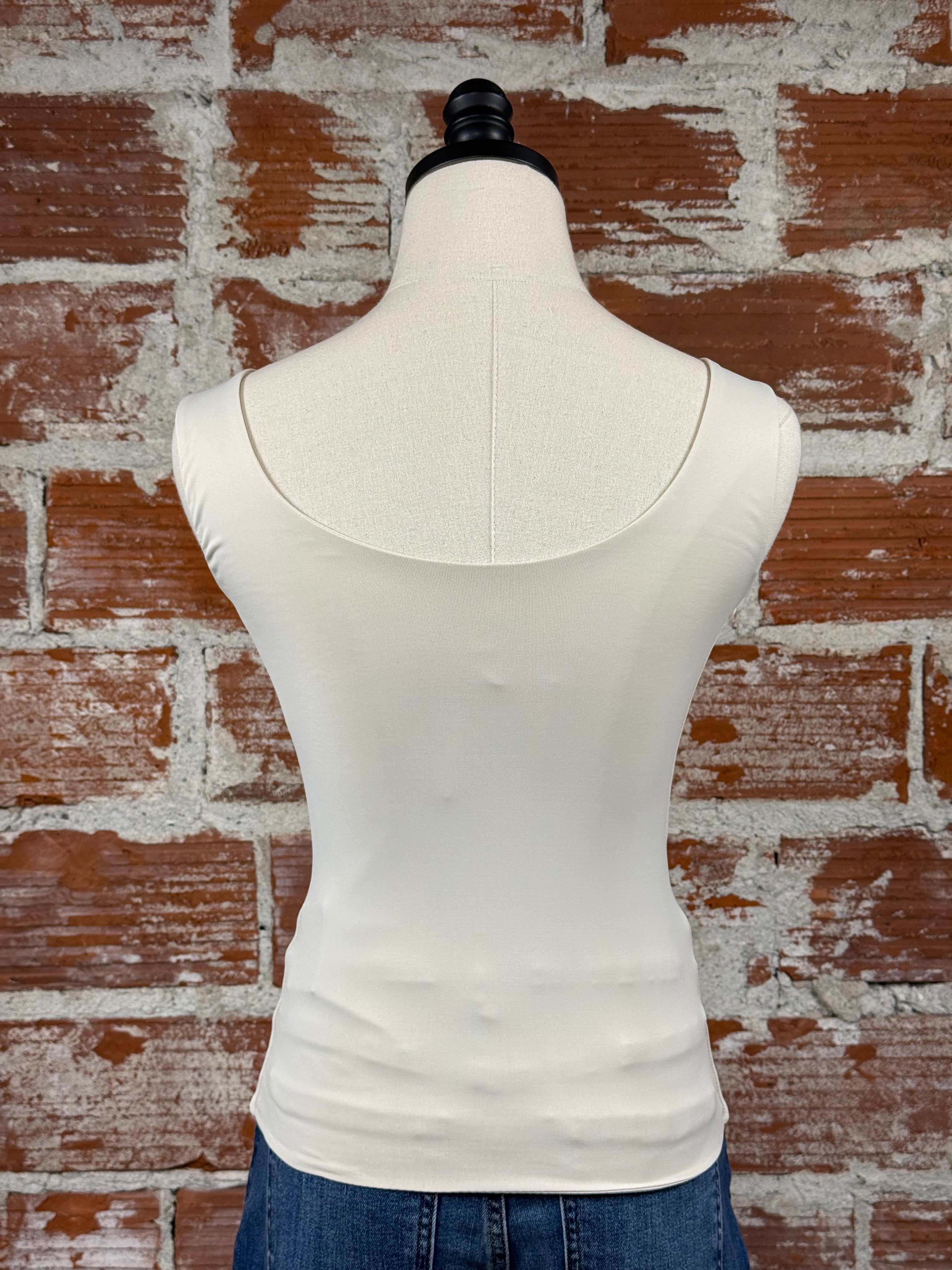 Tanith Second Skin Tank Top in Champagne-122 - Jersey Tops S/S (Dec - May)-Little Bird Boutique
