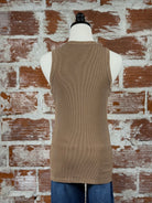 Classic Rib Tank in Toffee-122 - Jersey Tops S/S (Dec - May)-Little Bird Boutique