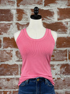 Classic Rib Tank in Guava Punch-122 - Jersey Tops S/S (Dec - May)-Little Bird Boutique