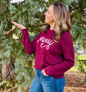 Z Supply Sienna Merry Sweater in Merlot-133 - Sweaters (Holiday)-Little Bird Boutique