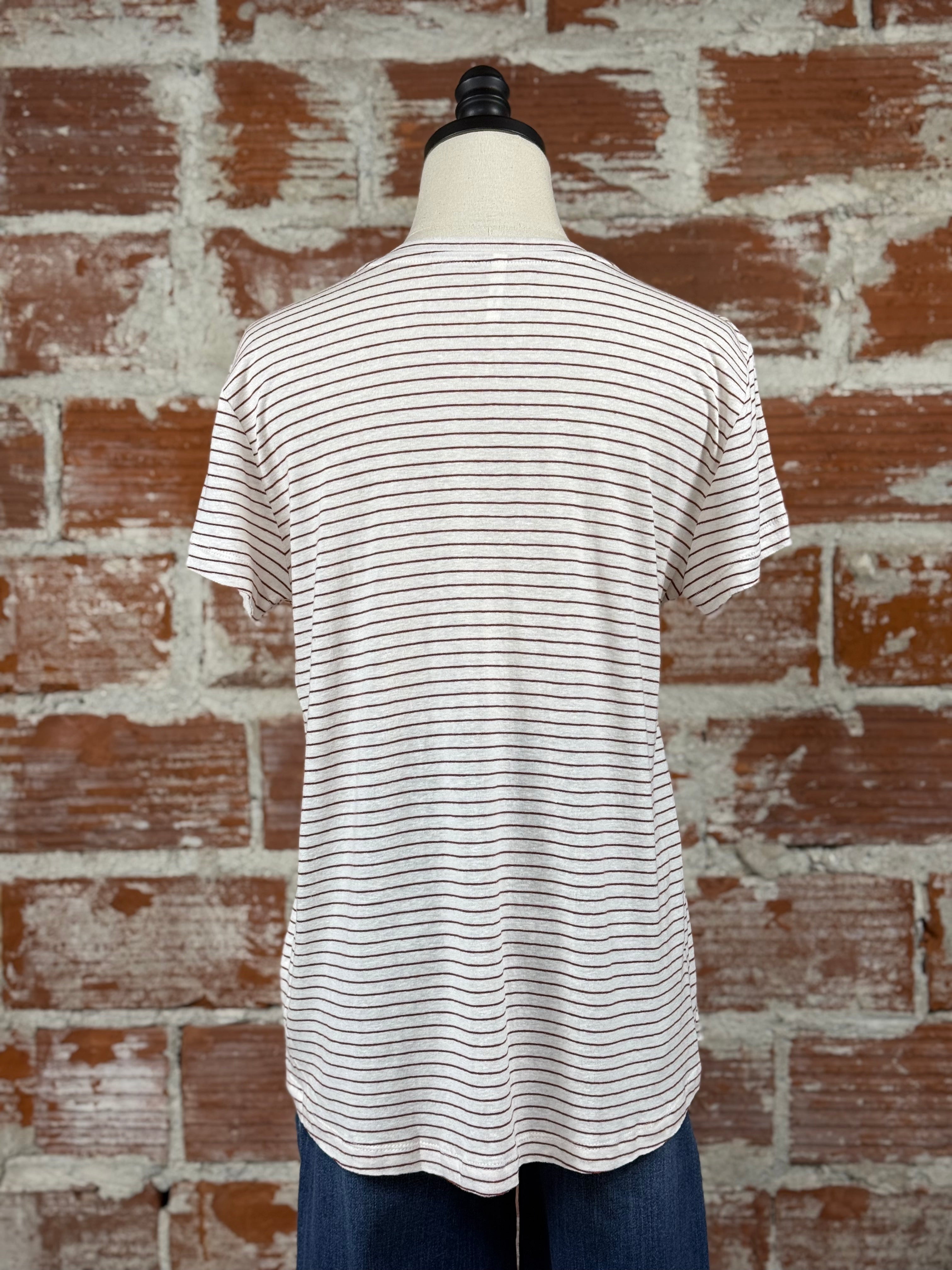 Bobbi Tee in Cherry Stripe-122 - Jersey Tops S/S (Dec - May)-Little Bird Boutique