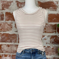 Free People Striped Tank in Cream & Taupe-121 - Jersey Tops F/W (June - Nov)-Little Bird Boutique