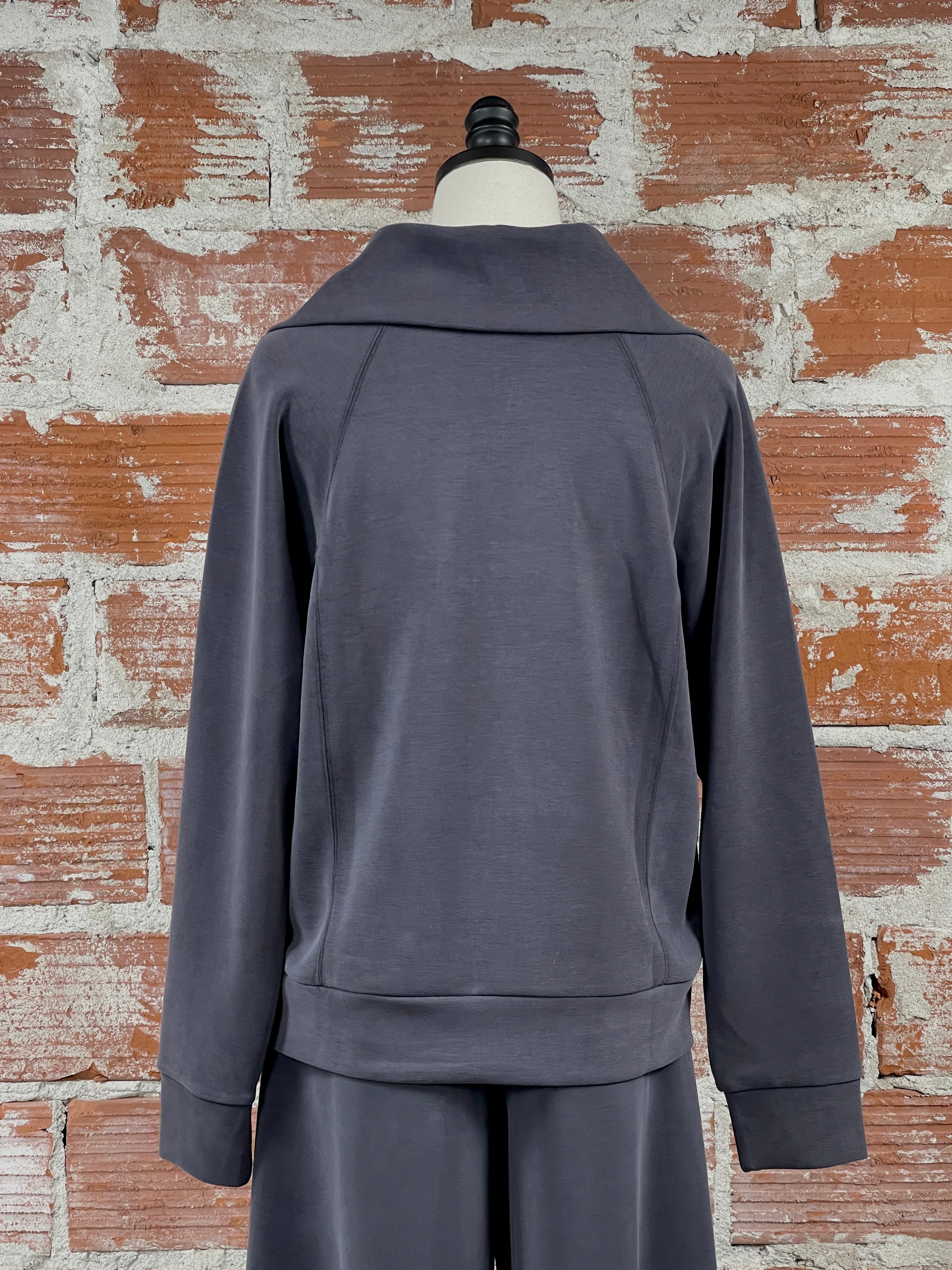 Matty M Stevie Top in Graphite-142 Sweatshirts & Hoodies-Little Bird Boutique