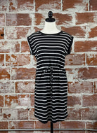 Fresno Dress in Black and White Stripe-151 Dresses - Short-Little Bird Boutique