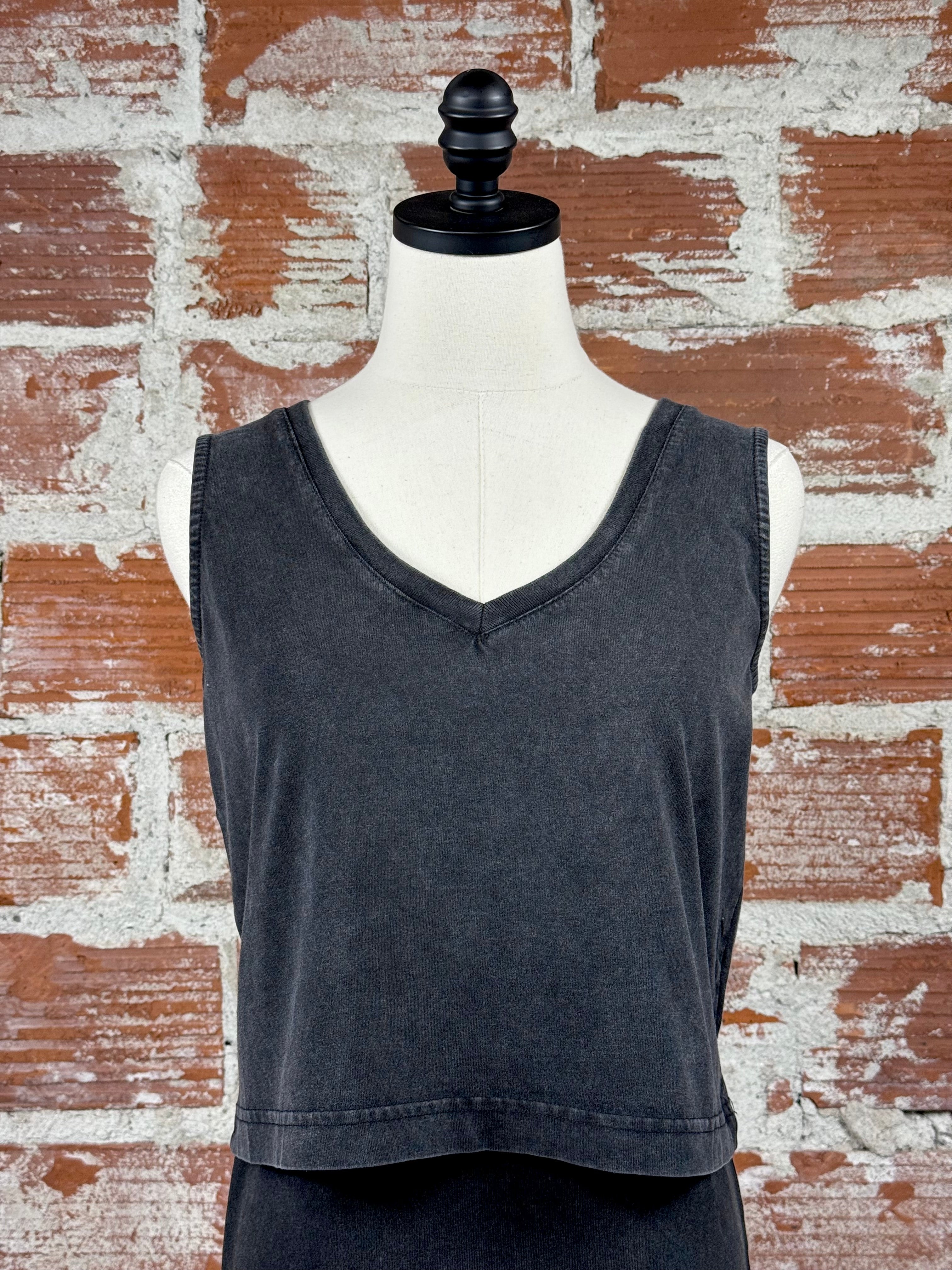 Z Supply Sloan V Neck Tank in Black-122 - Jersey Tops S/S (Dec - May)-Little Bird Boutique