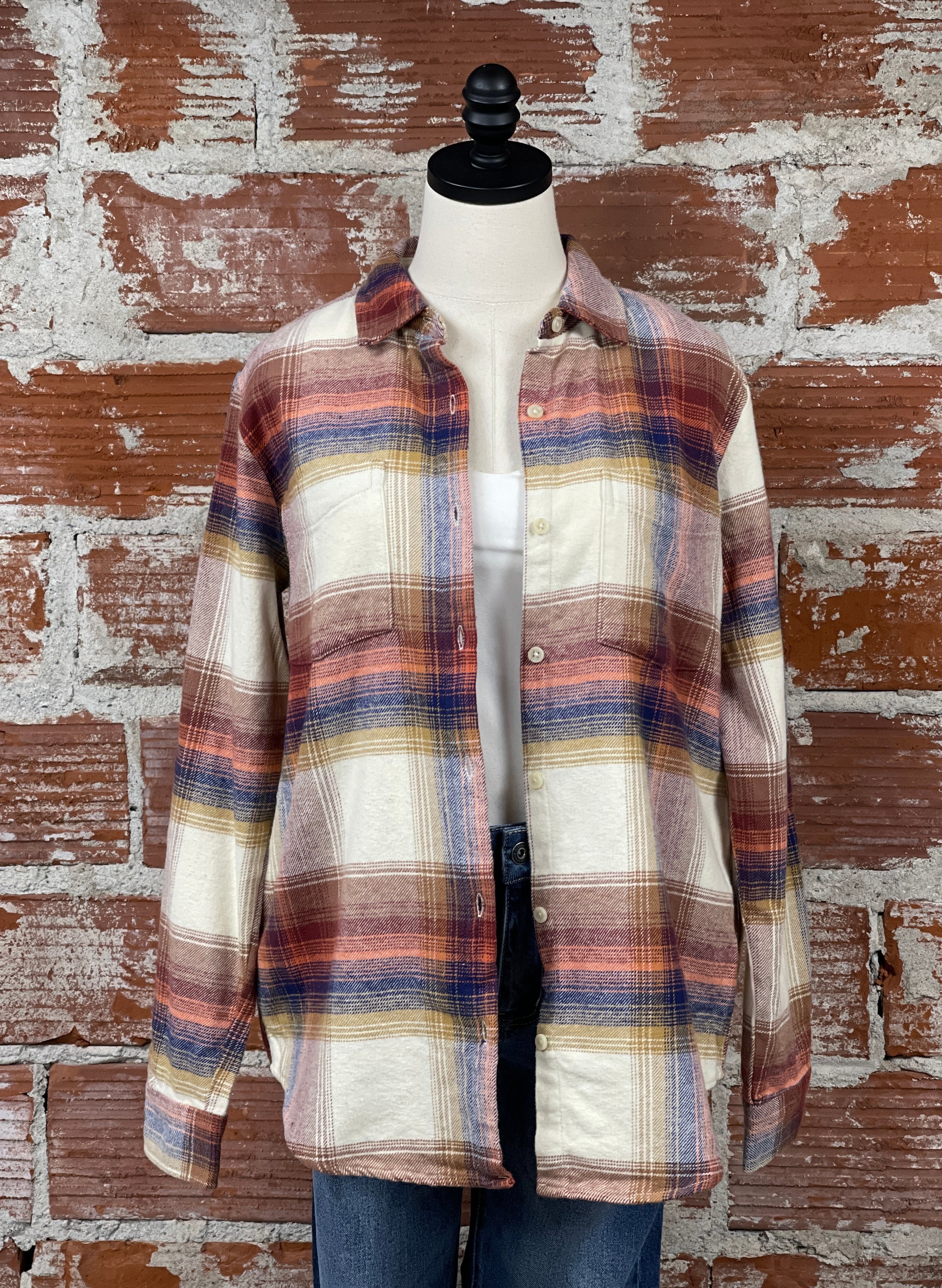 Thread and Supply Desiree Shirt in Ivory Multi Plaid-111 - Woven Top F/W (June- Nov)-Little Bird Boutique