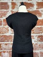 Dex Drop Shoulder Textured Top in Black-122 - Jersey Tops S/S (Dec - May)-Little Bird Boutique