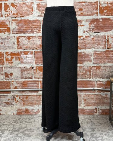 Dex Textured Flowy Pants in Black-220 Pants-Little Bird Boutique