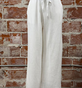 Dex Pull On Textured Pants in White-220 Pants-Little Bird Boutique