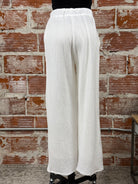 Dex Pull On Textured Pants in White-220 Pants-Little Bird Boutique