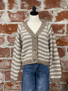 Z Supply Este Cardigan in Metallic Stripe-131 - Sweaters F/W (June - Nov)-Little Bird Boutique