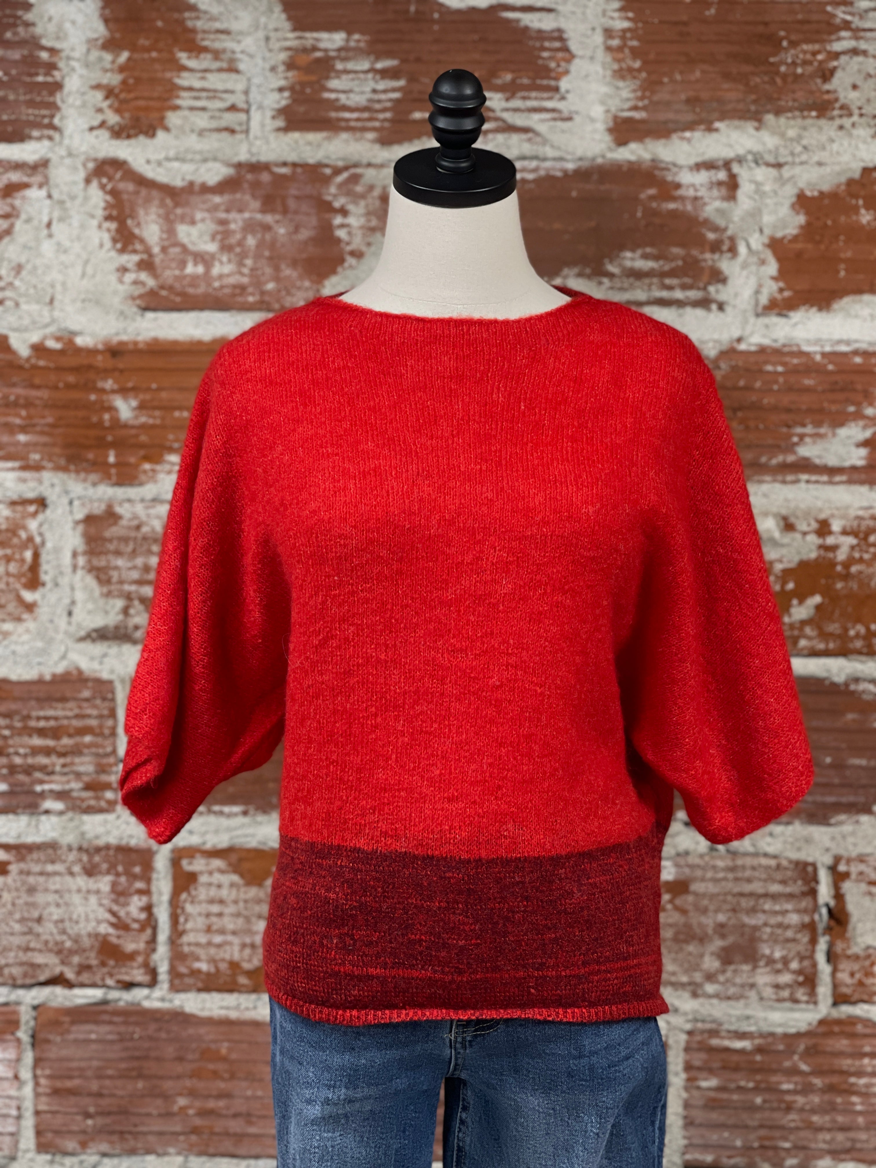 Kerisma Alhambra Sweater in Red and Burgandy-131 - Sweaters F/W (June - Nov)-Little Bird Boutique