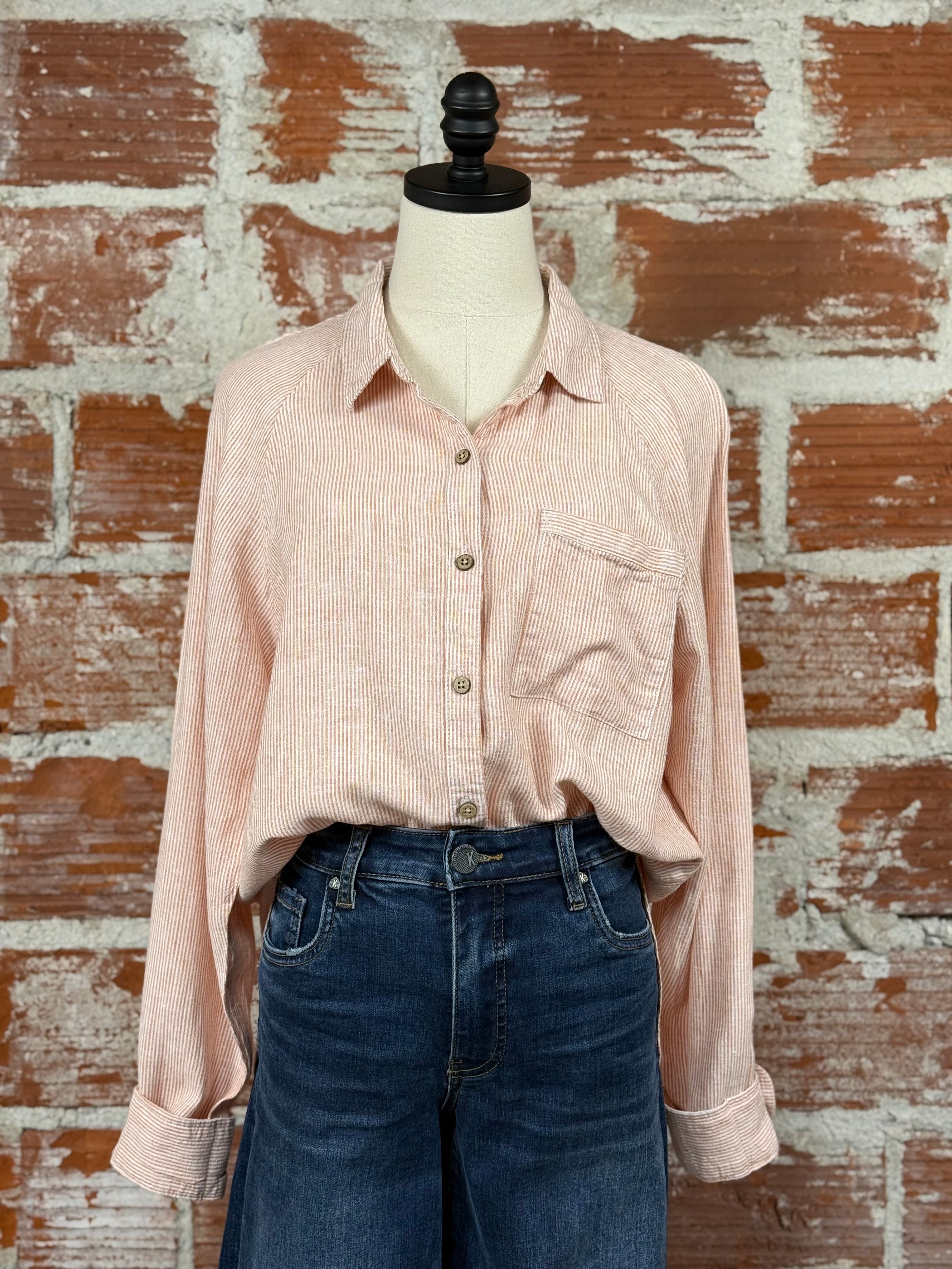 Thread and Supply Anastasia Shirt in White Clay-112 - Woven Top S/S (Dec - May)-Little Bird Boutique