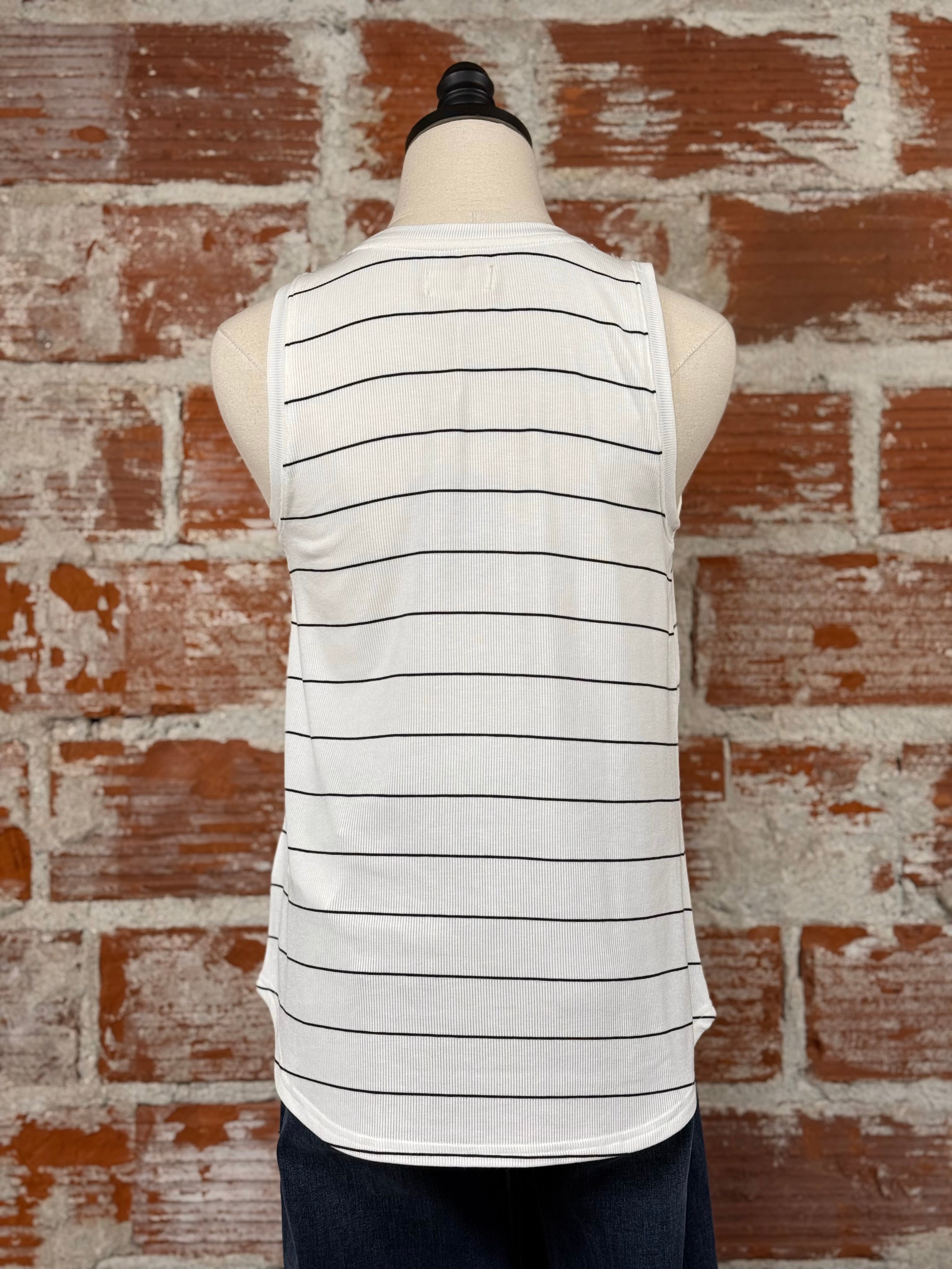 Thread & Supply Sinclair Tank in Paper Crane Stripe-122 - Jersey Tops S/S (Jan - June)-Little Bird Boutique