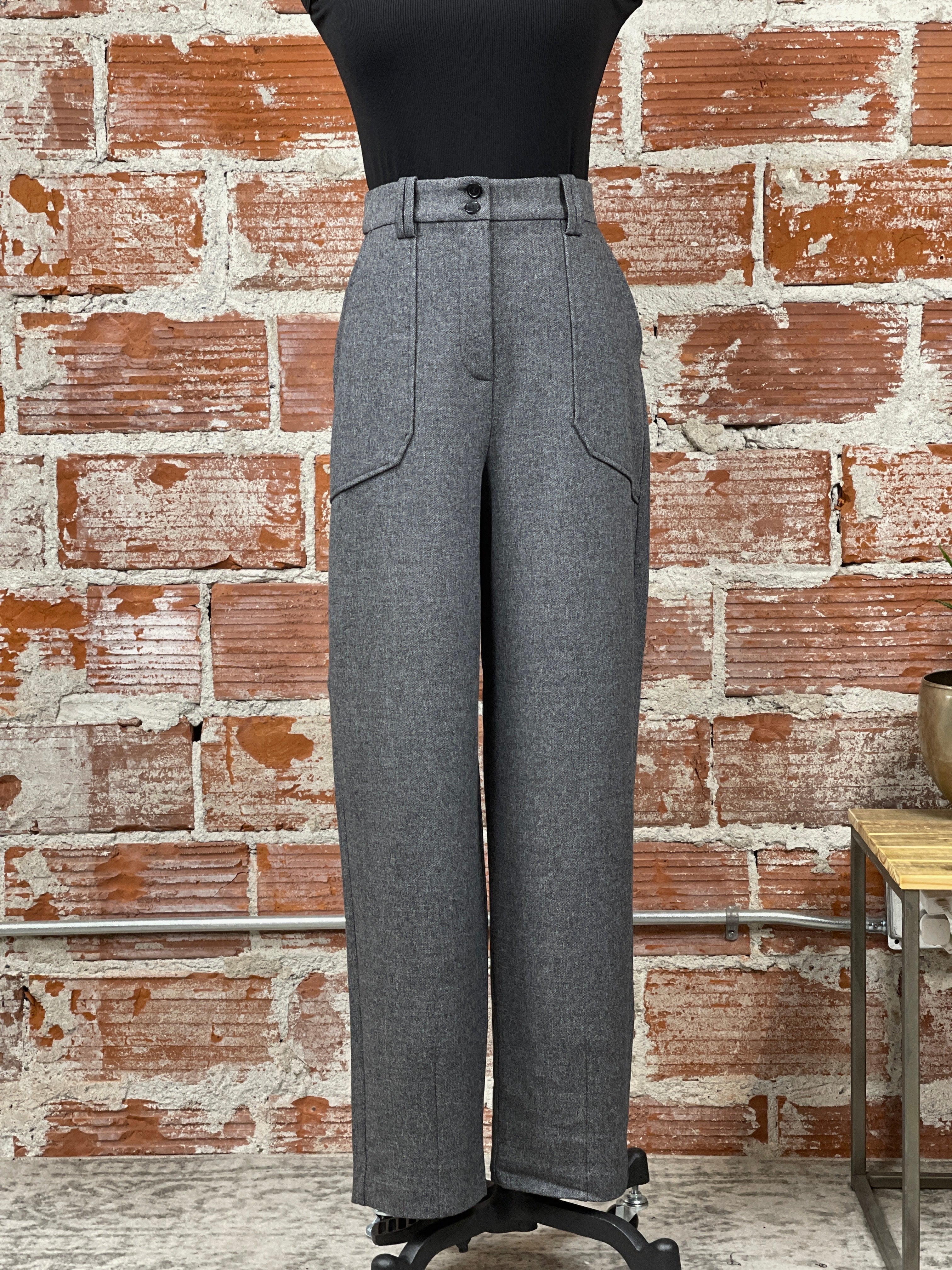 Etona Pants in Grey Milange-220 Pants-Little Bird Boutique