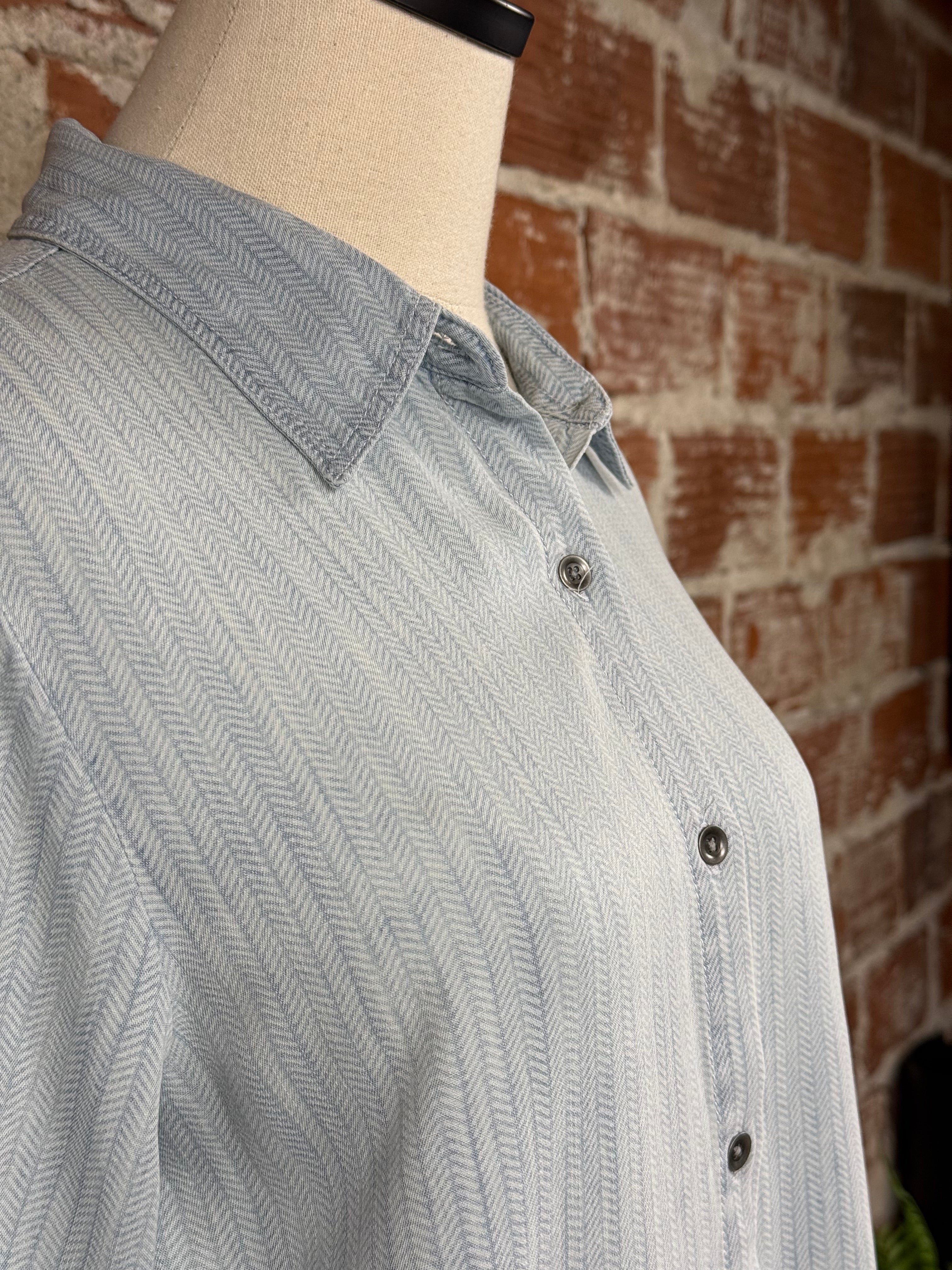 Thread and Supply Grace Shirt in Mia Herringbone-112 - Woven Top S/S (Dec - May)-Little Bird Boutique