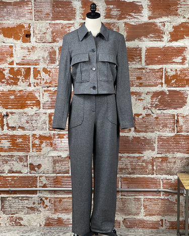 Etona Blazer in Grey Milange-141 Outerwear Coats & Jackets-Little Bird Boutique