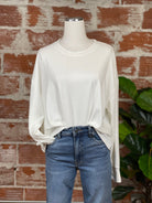 Softest Sweatshirt in White-122 - Jersey Tops S/S (Jan - June)-Little Bird Boutique