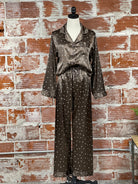 Heart Pajama Set in Brown-240 Loungewear/Intimates-Little Bird Boutique