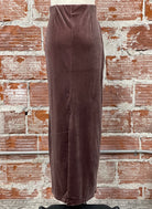 Dex Velvet Maxi Skirt in Chestnut-231 Skirts-Little Bird Boutique