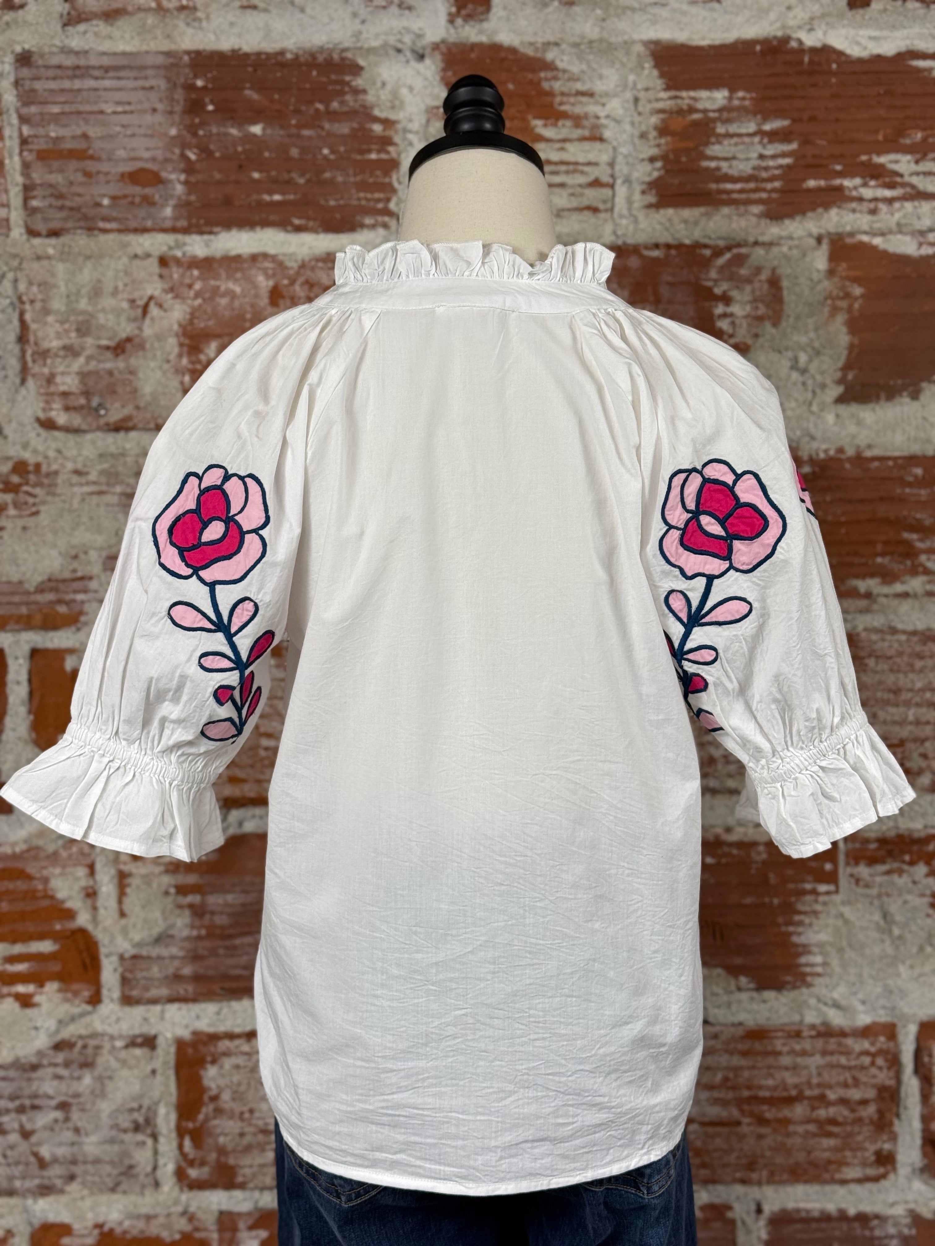 THML Mali Top in White-112 - Woven Top S/S (Dec - May)-Little Bird Boutique