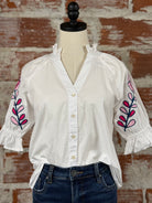 THML Mali Top in White-112 - Woven Top S/S (Dec - May)-Little Bird Boutique