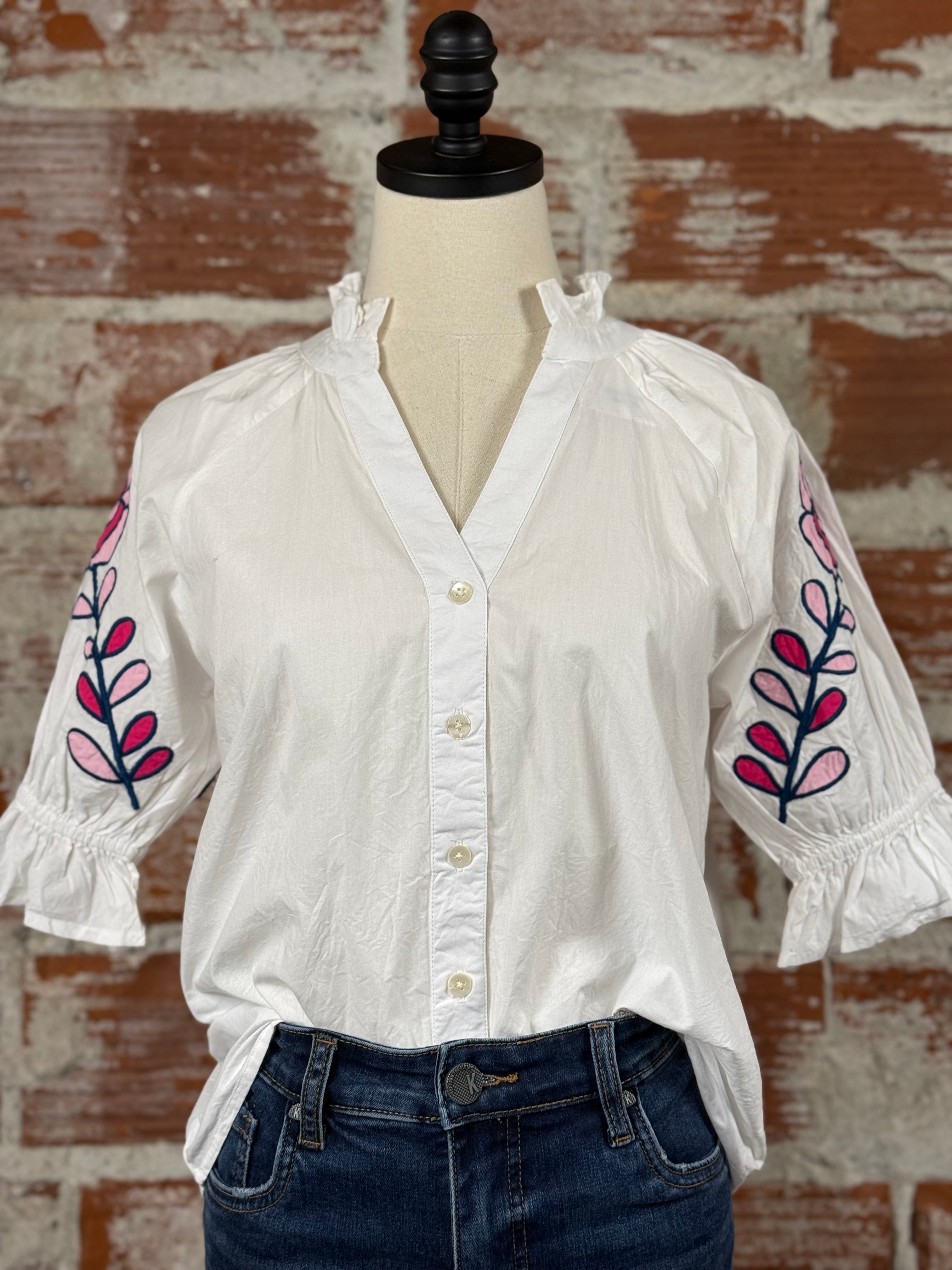 THML Mali Top in White-112 - Woven Top S/S (Dec - May)-Little Bird Boutique