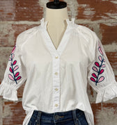 THML Mali Top in White-112 - Woven Top S/S (Dec - May)-Little Bird Boutique