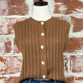 Sanctuary Pointelle Shell in Sepia-132 - Sweaters S/S (Dec - May)-Little Bird Boutique