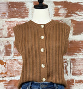 Sanctuary Pointelle Shell in Sepia-132 - Sweaters S/S (Dec - May)-Little Bird Boutique
