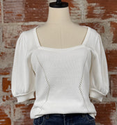 Dear John Eline Sweater in White-132 - Sweaters S/S (Dec - May)-Little Bird Boutique