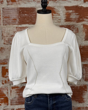 Dear John Eline Sweater in White-132 - Sweaters S/S (Dec - May)-Little Bird Boutique
