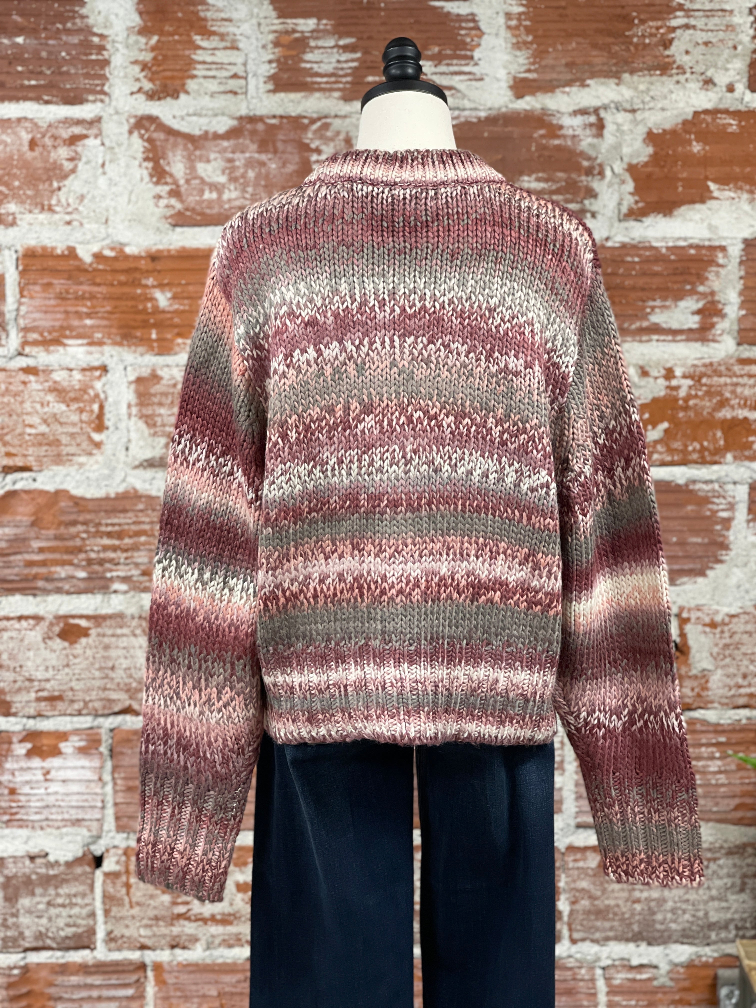 Apricot Icot Chunky Sweater in Berry Multi-131 - Sweaters F/W (June - Nov)-Little Bird Boutique