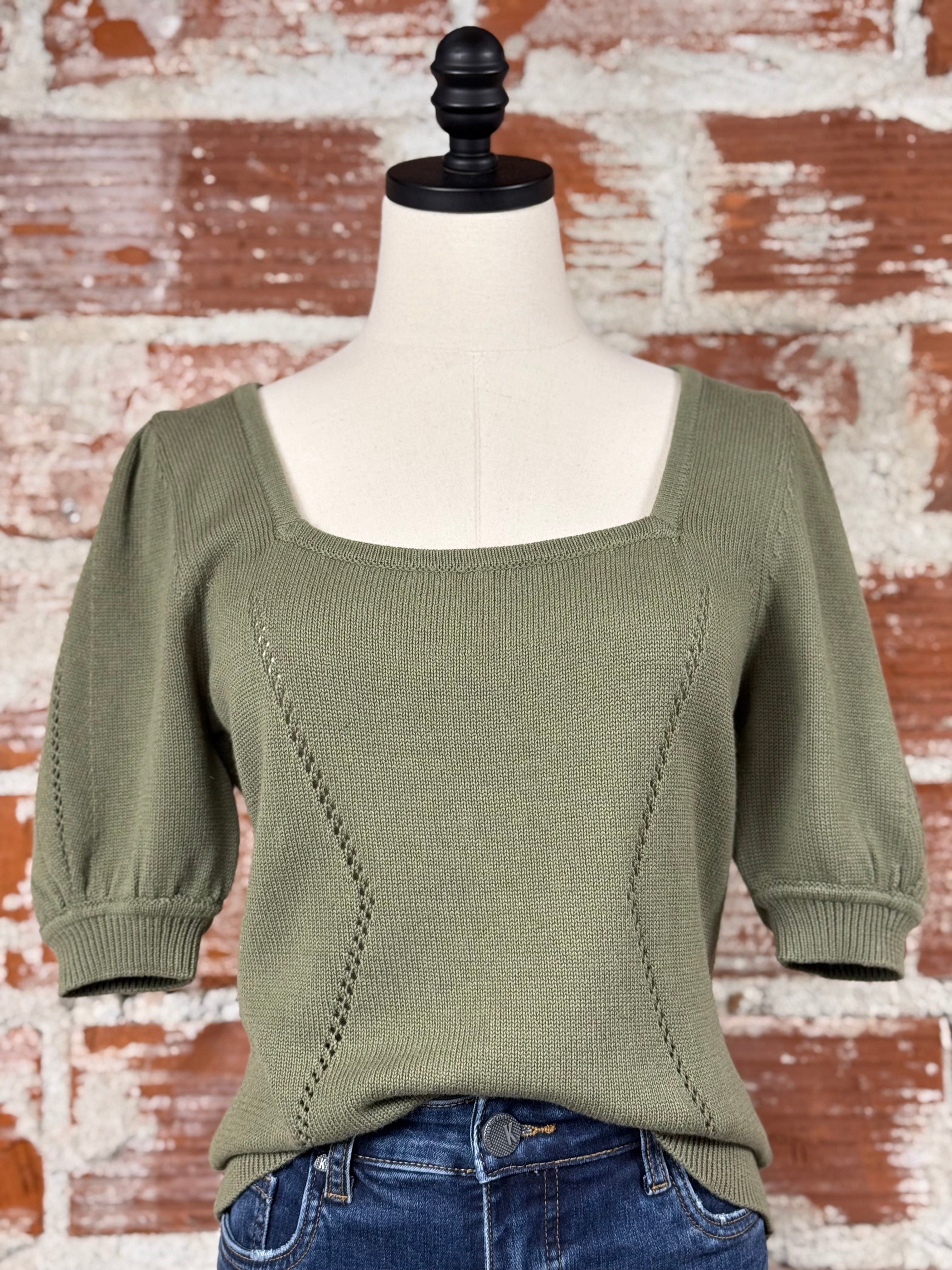 Dear John Eline Sweater in Olive Branch-132 - Sweaters S/S (Dec - May)-Little Bird Boutique