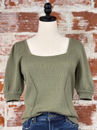 Dear John Eline Sweater in Olive Branch-122 - Jersey Tops S/S (Dec - May)-Little Bird Boutique