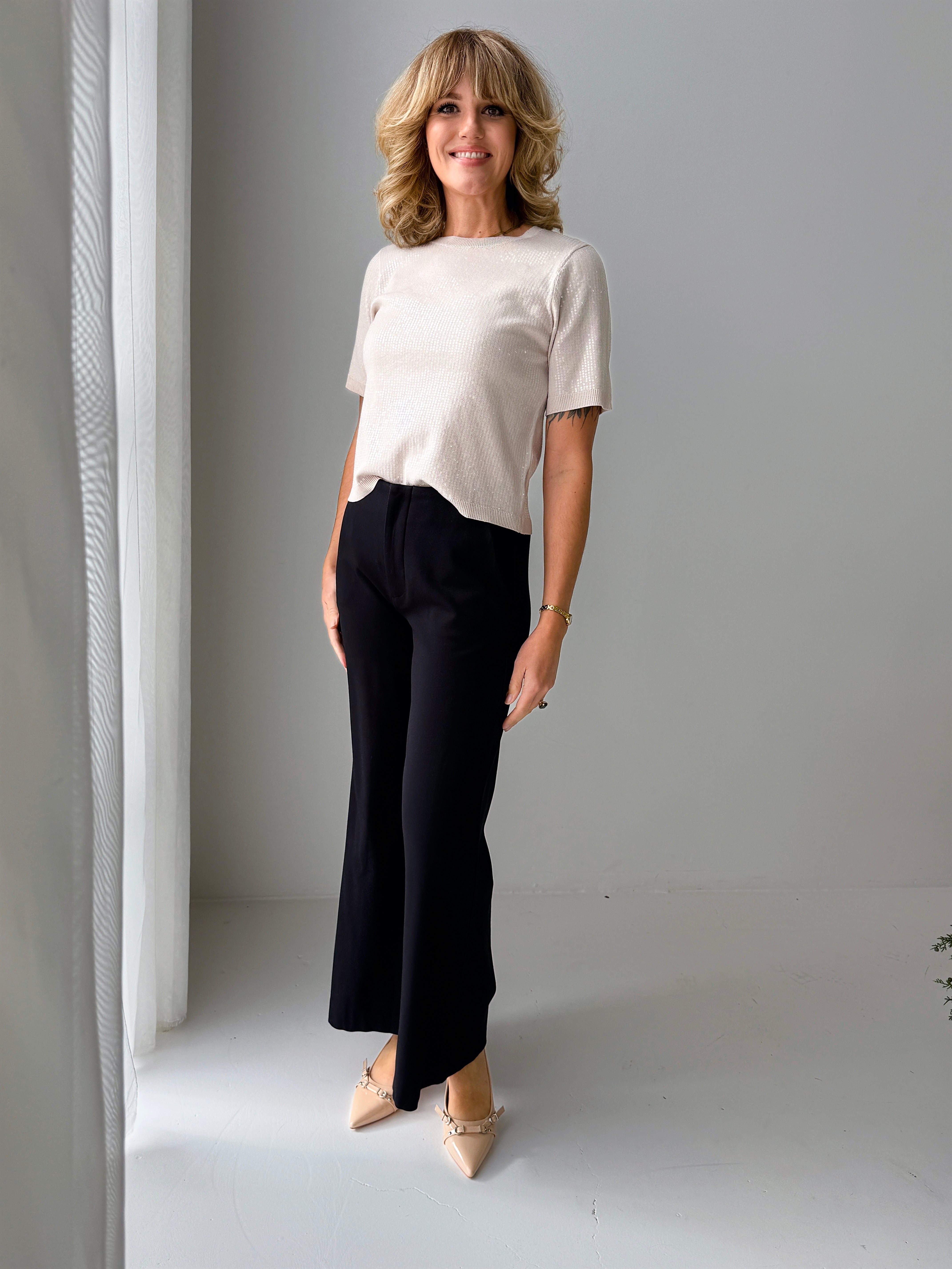 Kut from the Kloth Meg Wide Leg Trouser Pant in Black-220 Pants-Little Bird Boutique