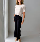 Kut from the Kloth Meg Wide Leg Trouser Pant in Black-220 Pants-Little Bird Boutique