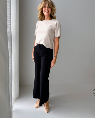 Kut from the Kloth Meg Wide Leg Trouser Pant in Black-220 Pants-Little Bird Boutique