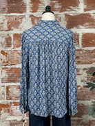 Patti Top in Blue Floral-111 - Woven Top F/W (June- Nov)-Little Bird Boutique