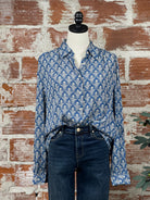 Patti Top in Blue Floral-111 - Woven Top F/W (June- Nov)-Little Bird Boutique