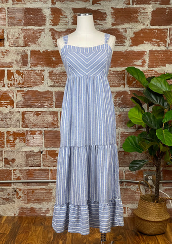 Z Supply Ayla Midi Dress in Blue Stripe