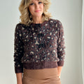 Black Tape Soft Touch Leopard Sweater in Brown-133 - Sweaters (Holiday)-Little Bird Boutique