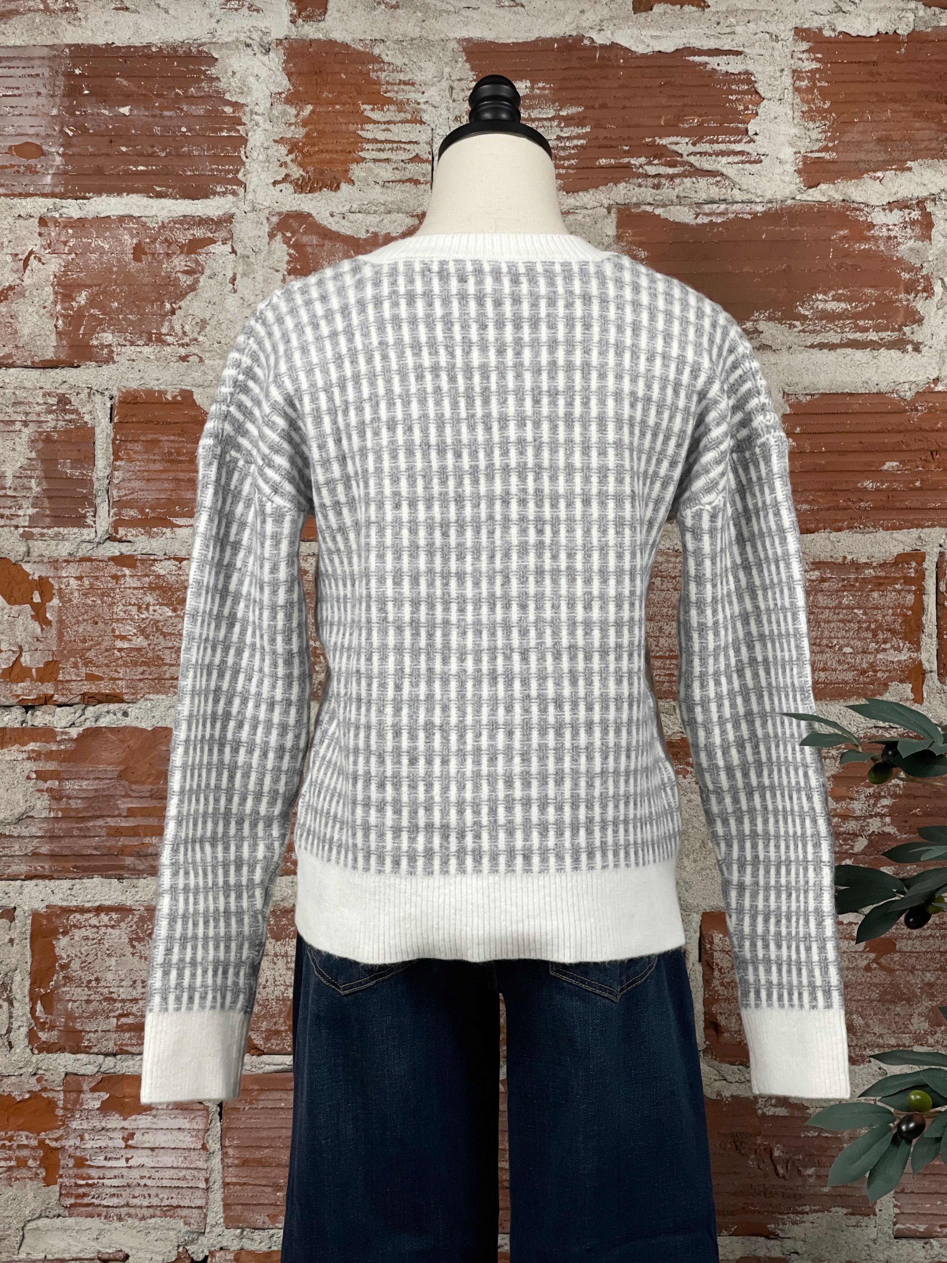 Flag and Anthem Michie Sweater in Grey and White-131 - Sweaters F/W (July - Dec)-Little Bird Boutique