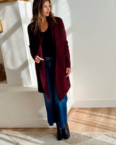 Stockport Jacket in Aubergine-131 - Sweaters F/W (June - Nov)-Little Bird Boutique